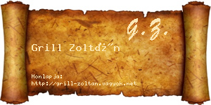 Grill Zoltán névjegykártya