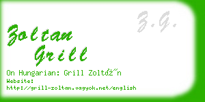 zoltan grill business card